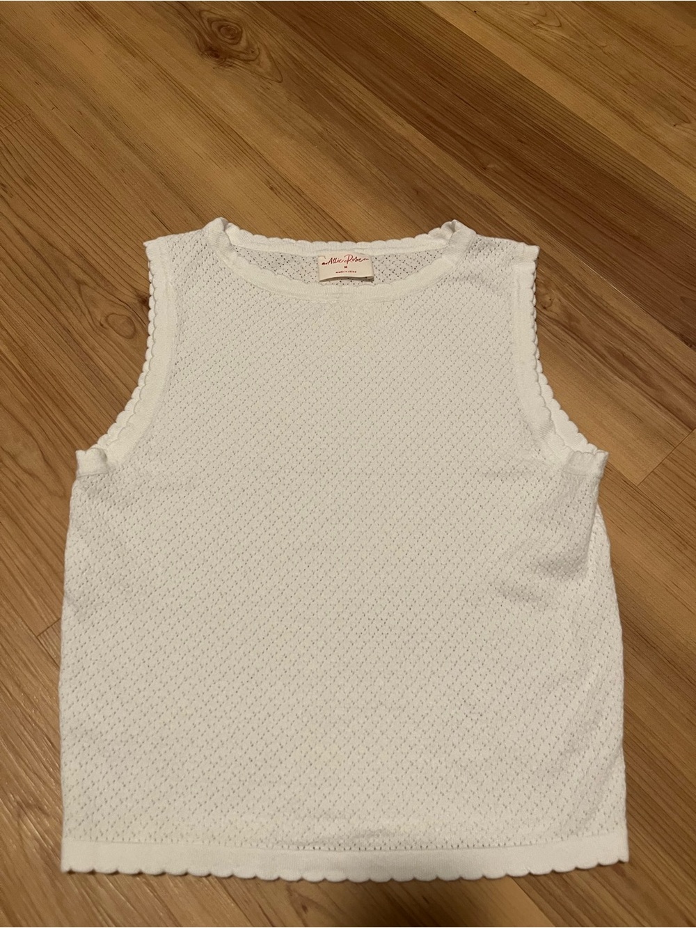 White Knit Sleeveless Shell Top by Miu Miu